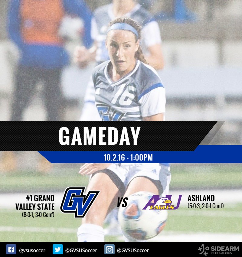 GVSUsoccer's tweet photo. GAME DAY! A can't miss matchup as undefeated teams square off at 1pm in Allendale. #AnchorUp #Compete2Outperform https://t.co/S0D9hD5OyW