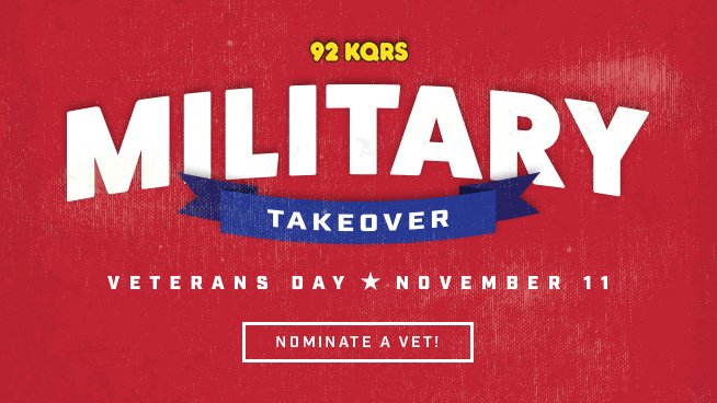 KQRadio's tweet photo. We're giving a veteran a chance at being a DJ for an hour on Veteran's Day.  Send your nominations our way! https://t.co/LWUYxBLhCP