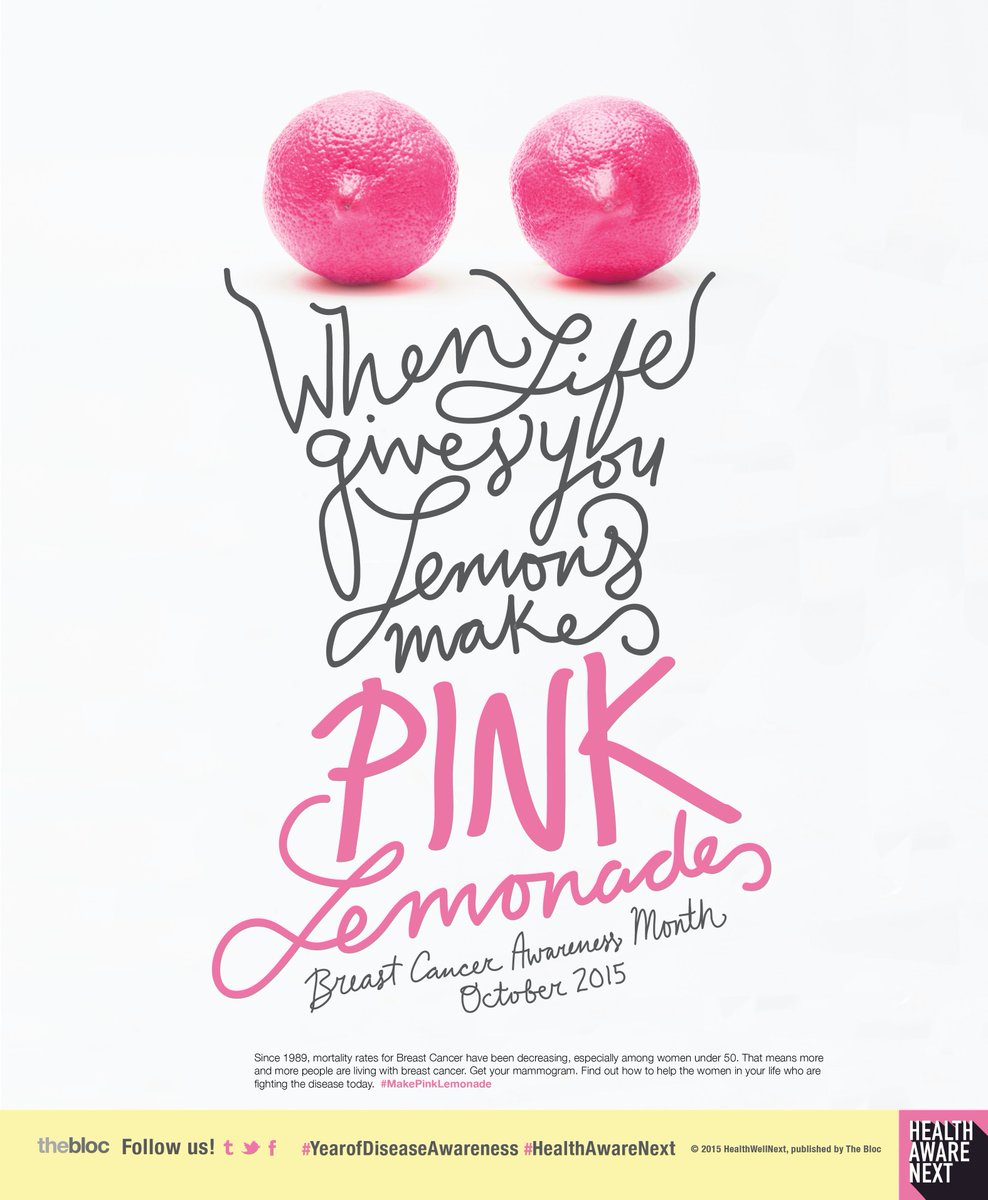 HealthAwareNext's tweet photo. When life gives you lemons make #PinkLemonade
October is Breast Cancer Awareness Month. #RaiseAwareness #FightBC #Cure #Healthawarenext https://t.co/1GiYmHPW60