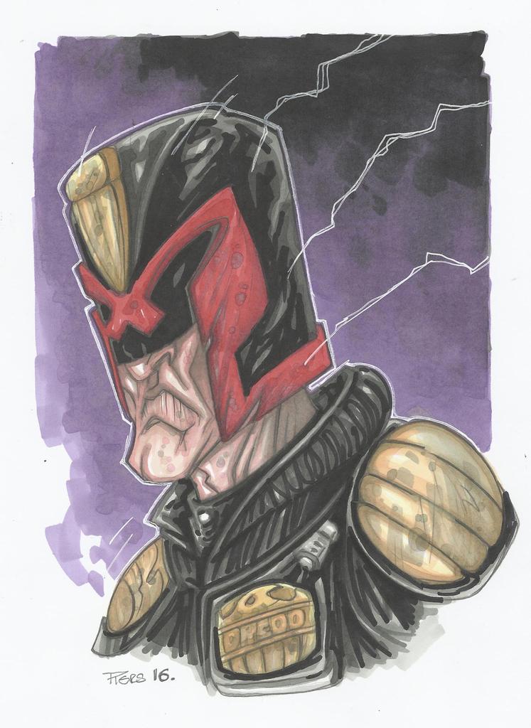 leagueof_1's tweet photo. "I am the LAW " & "Gaze into the face of FEAR " BADASSERY of the Purple Background Art by me #2000AD #Prog2000 https://t.co/n1ZbF4oIbq