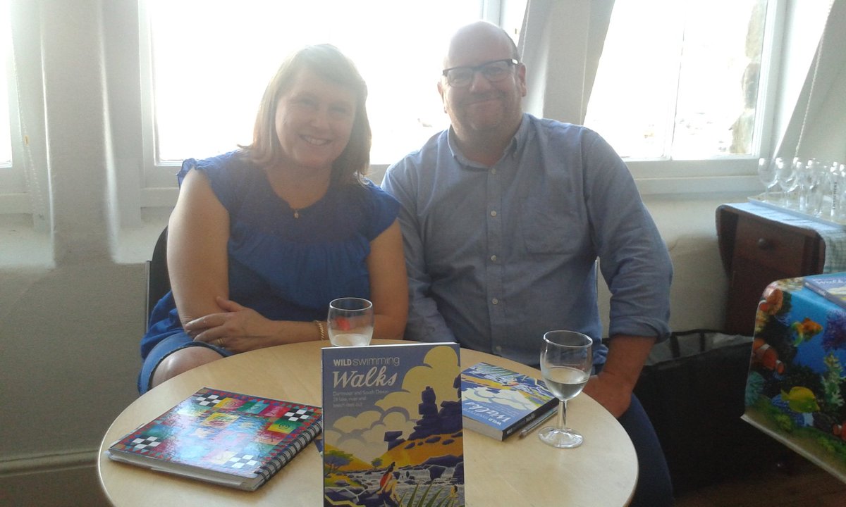 WaterstonesBar's tweet photo. First the lovely @beyondbeach team Matt Newbury and @sophiepierce. People are going out walking straight away! https://t.co/Zclmq8QzyD