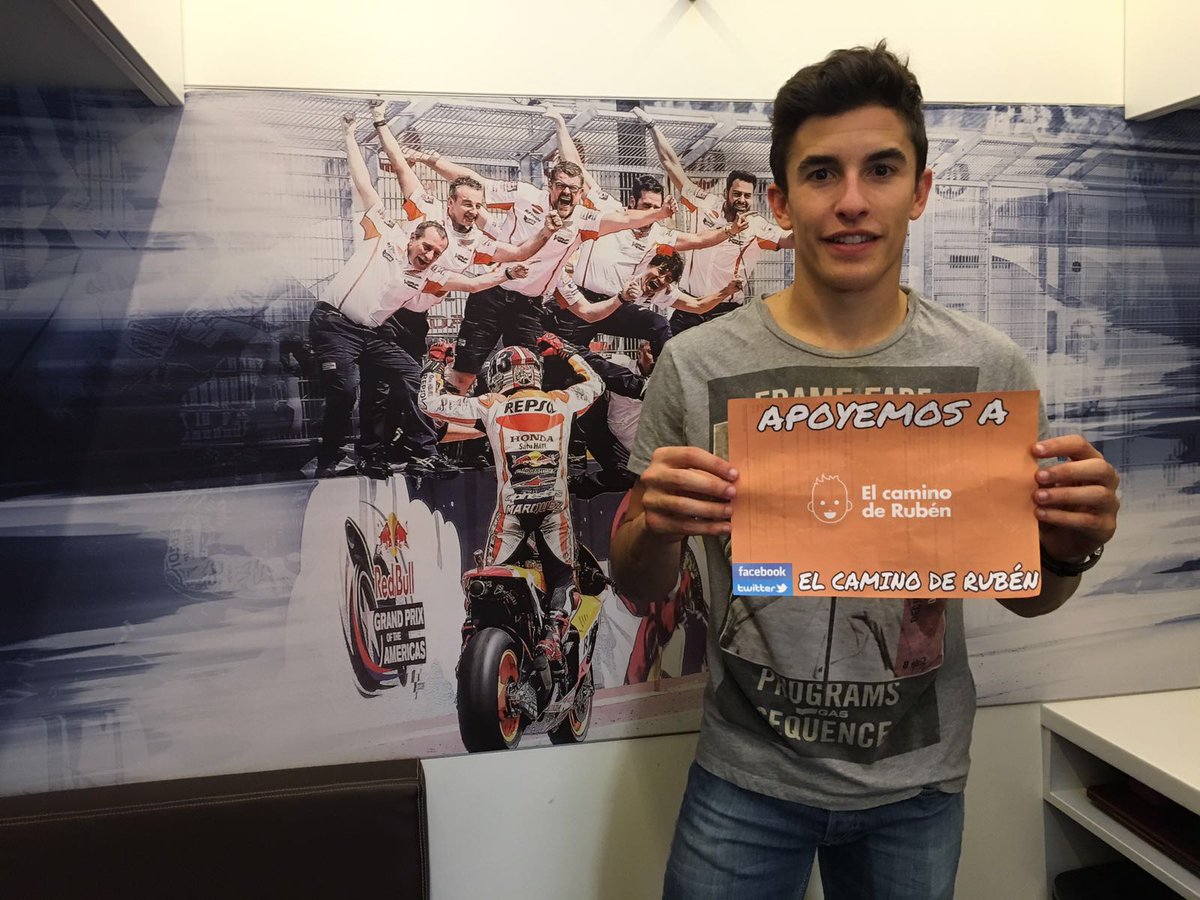 ElCaminoDeRuben's tweet photo. Gran corazón Marc Márquez,gracias por apoyar a nuestro hijo,eres un grande https://t.co/GcY6Dd5xGl