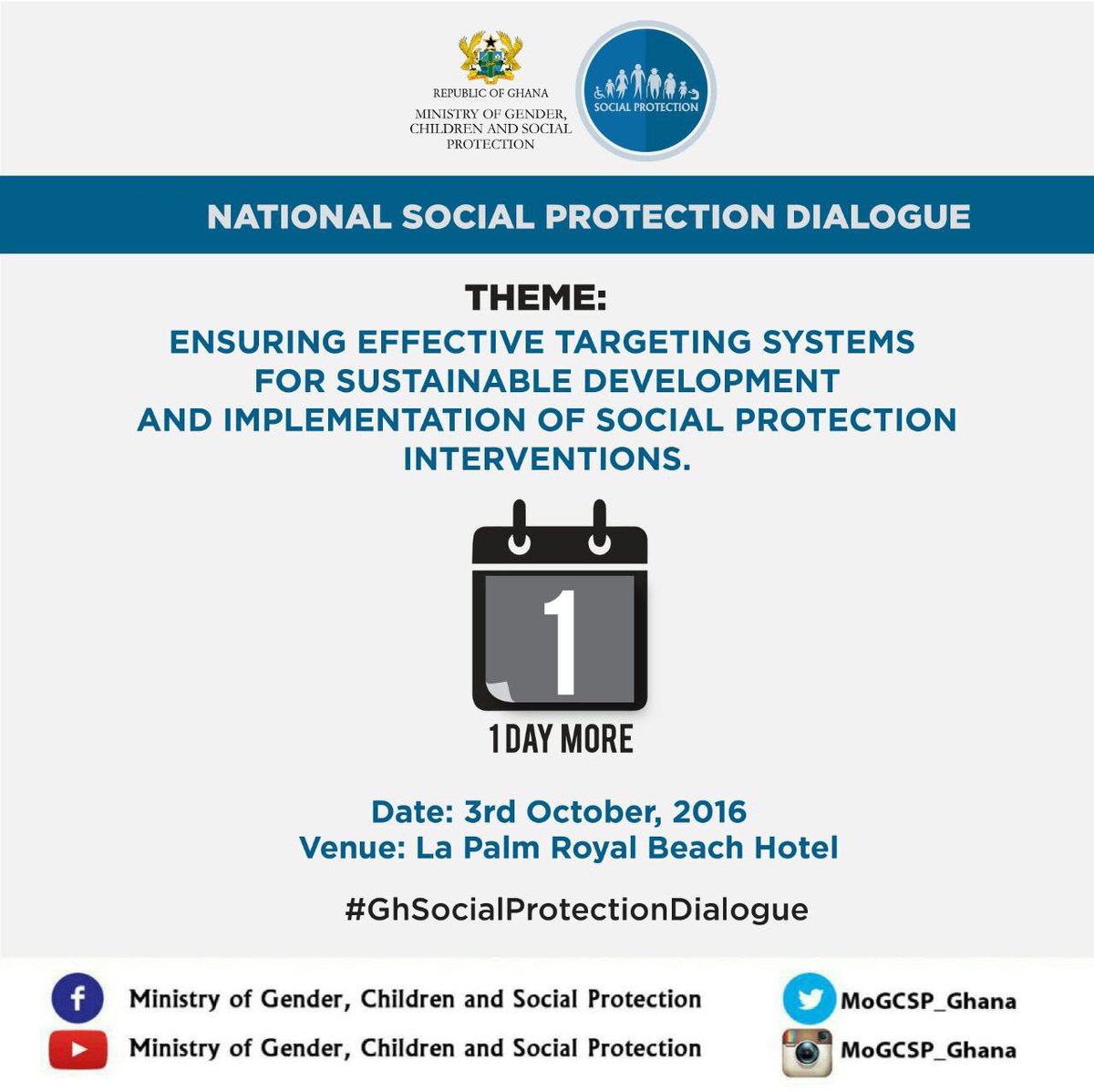 kwabby_kay's tweet photo. #SocialProtectionDialogue is tomorrow at La Palm Royal Beach hotel @MoGCSP_Ghana @GabbySmilesGH https://t.co/ZF0V2vhOve