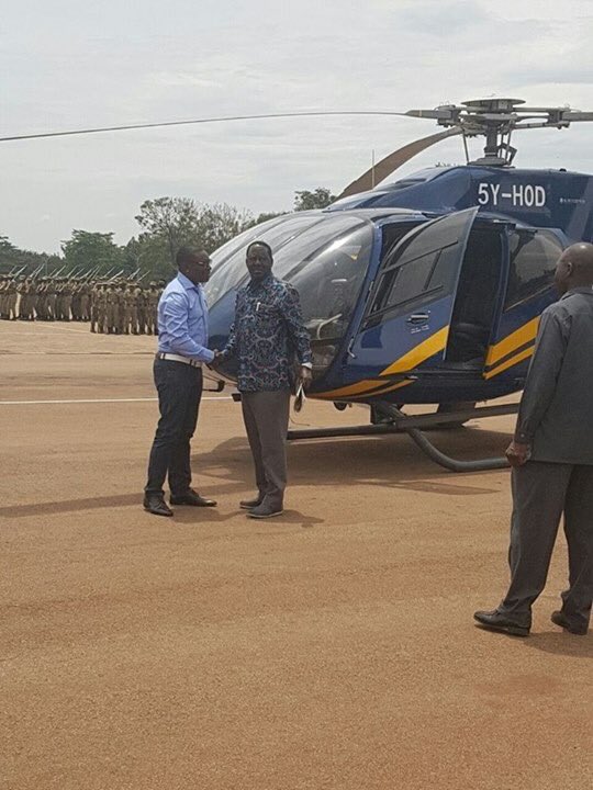 PembaSports's tweet photo. The C.E.O Pemba Group of Companies Jackson Pemba seeing off Hon.@RailaOdinga at Kololo airstrip. https://t.co/h2Tp8qboGj