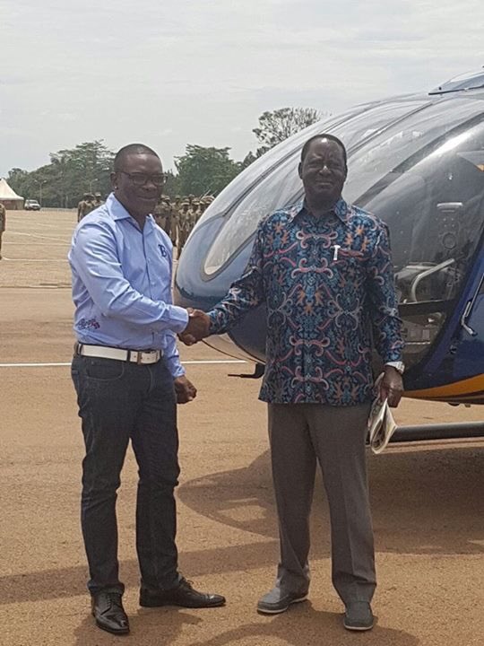 PembaSports's tweet photo. The C.E.O Pemba Group of Companies Jackson Pemba seeing off Hon.@RailaOdinga at Kololo airstrip. https://t.co/h2Tp8qboGj