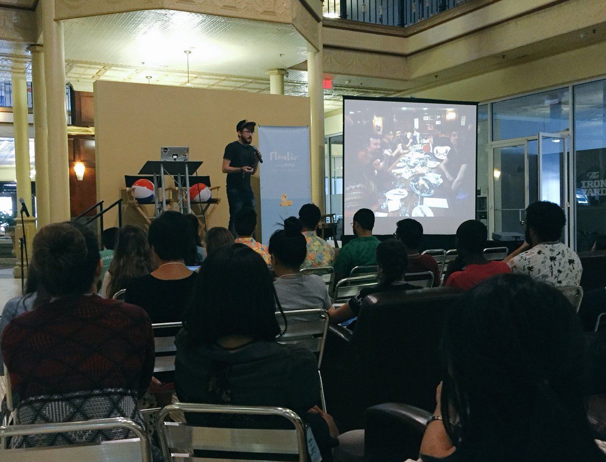 urbnist's tweet photo. On building communities both online and offline: Systems and values before hockey stick growth. -@jna_sh at #Floatie16. https://t.co/O4m5TjAcN7