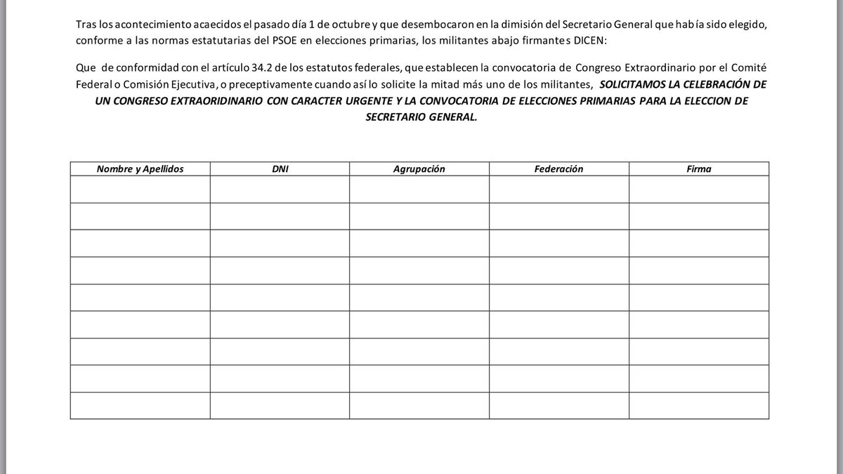 JoseantonioJun's tweet photo. Os ruego deis la máxima difusión a esta recogida d firmas para solicitar Primarias y Congreso EU antes del viernes #PedroTeEsperoEnPrimarias https://t.co/8lCAPMEhK2