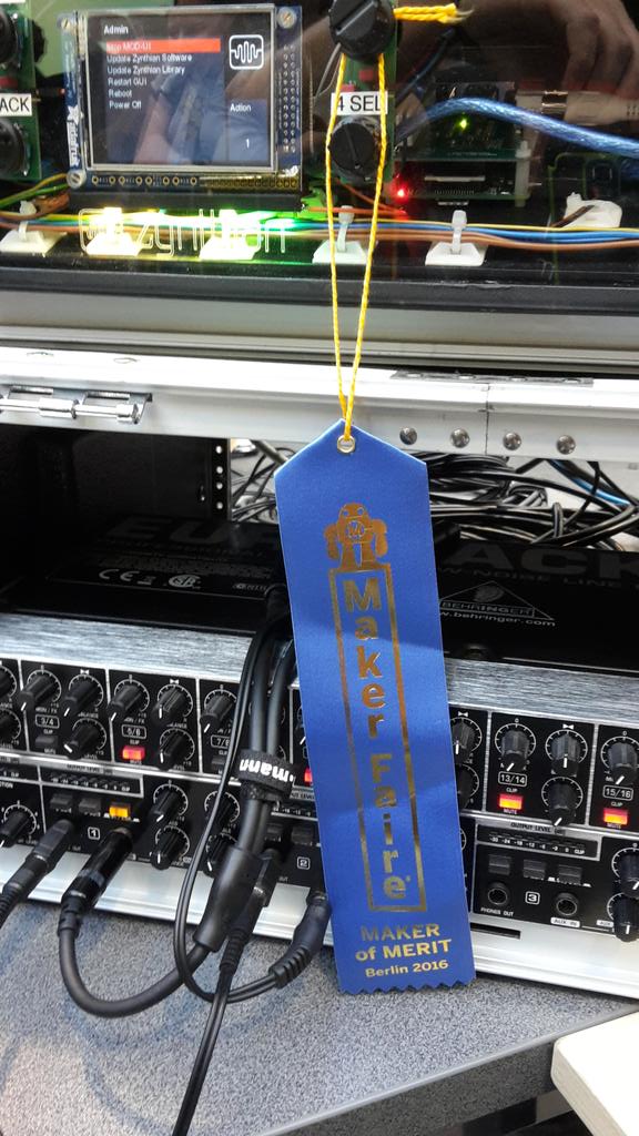 ZynthianBox's tweet image. We got a trophy from the official #mfb16 team as a &quot;maker of merit&quot;!!!!!
