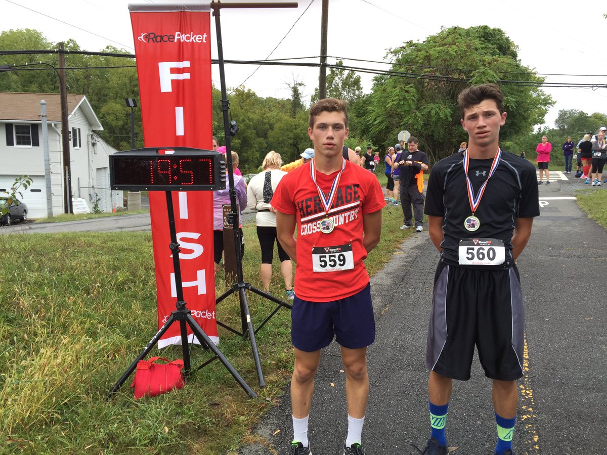 RacePacket's tweet photo. Brothers Evan, 15, and Ryan, 14 Pendergast finish 1-2 in @BishopsEvents Leesburg 5K in 18:28 &amp; 19:02 https://t.co/oc2xLVFZaF