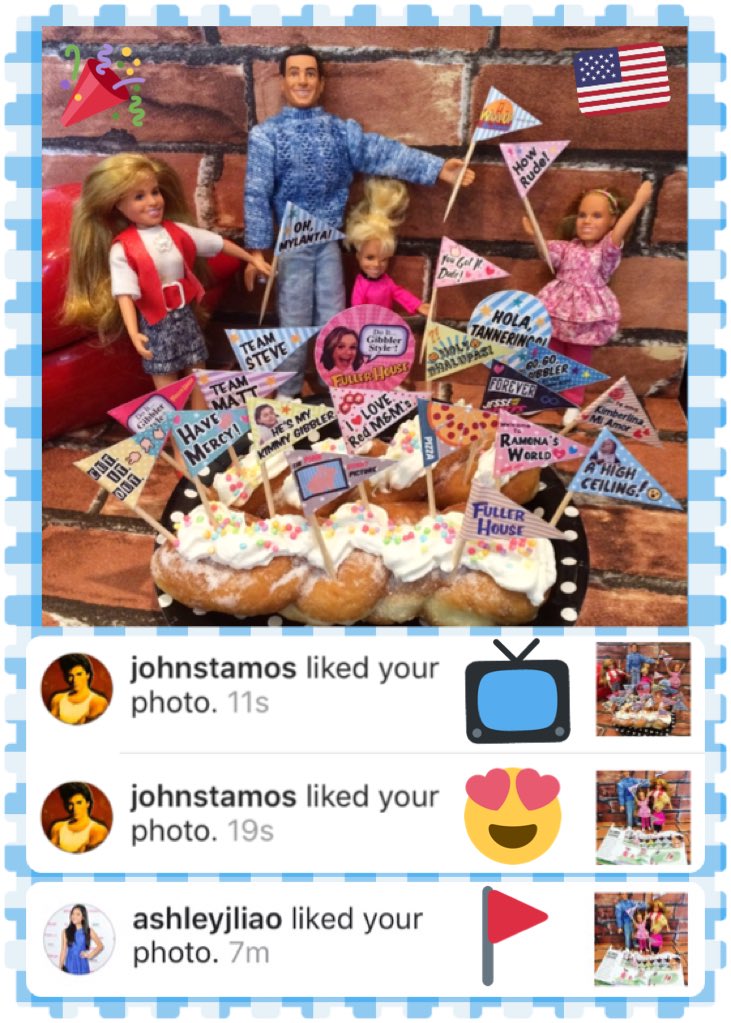 Columbo25's tweet photo. OMG😍🤗❣🌟Thanks for your likes on IG!! @JohnStamos @ashleyjliao #UncleJesse #FullerHouse #ジェシーおいたん #CupCakeFlags #フラーハウス #FullerHouseFanArt https://t.co/rgSRGEM3Rl
