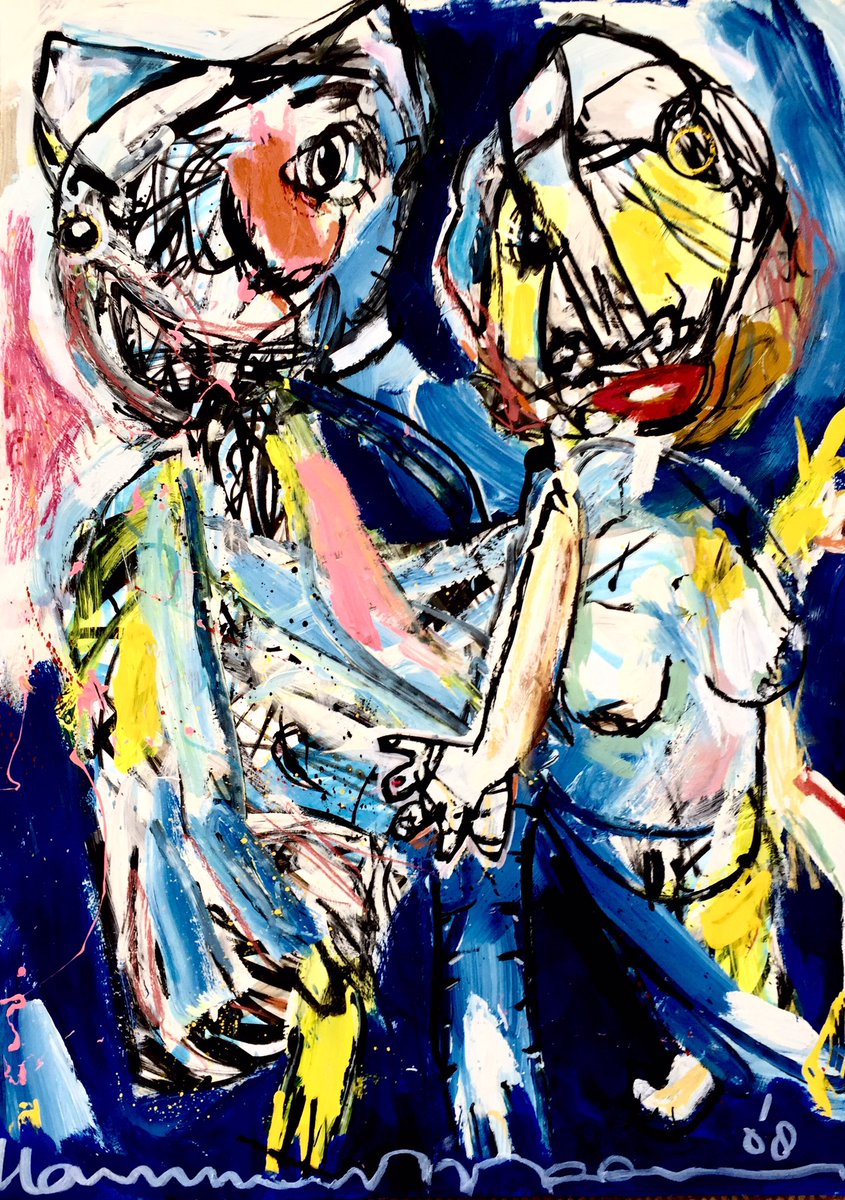 ArtSide2's tweet photo. Let others know, so please retweet, if you like this #art #comicque #painting (# 116) : #Charles &amp; #Charlotte (#Both The #First). (2006) https://t.co/MH3vBkXVZK