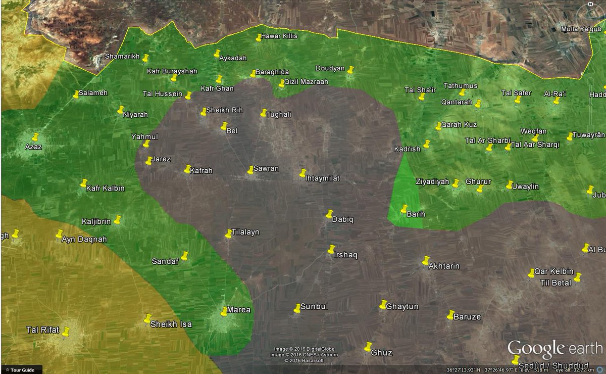 Tendar's tweet photo. #FSA is apparently starting to close the #Sawran/#Dabiq cauldron by taking #Barih. #Aleppo #Syria https://t.co/QaHy6tm11i