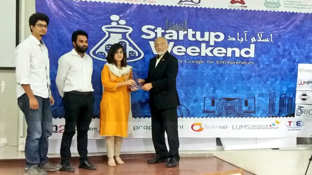 PITBIncubation's tweet photo. Winners of #StartupWeekend #Islamabad:
1. Mad Hunt
2. Portable Incubator
3. I-Matter
#SWISB2016
Congratulations! https://t.co/j7dPYar5ht