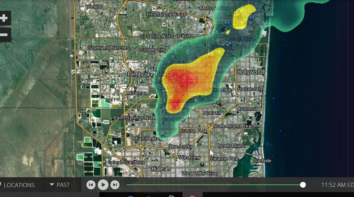 EduardoElTiempo's tweet photo. Sur de Florida fuerte tormenta sobre #Broward incluee #PPines, #Miramar,y N de #MiamiDade. https://t.co/FNscfHGlVB