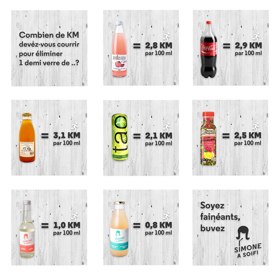 SimoneaSoif's tweet photo. Combien courir de KM pour éliminer ce que vous buvez ? Soyez fainéants, buvez mieux ! @SimoneaSoif #marathon #bxl https://t.co/WmVB6VDkRH