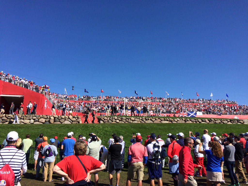mattgrisik's tweet photo. Sunday at the Ryder Cup. It is electric. https://t.co/ajtf12fY7N