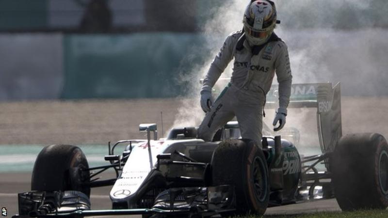 BBCSport's tweet photo. It may not be Lewis Hamilton's year...

A technical fault meant his engine caught fire on lap 43 at the #MalaysiaGP

https://t.co/RCXaaxMDIY https://t.co/AFBQWqHZXR