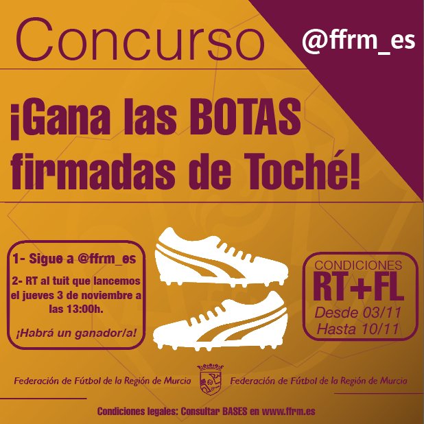 ffrm_es's tweet photo. ¡#CONCURSO! 🎲 | ¡¡SIGUE a @ffrm_es, RETUITEA este tuit y GANA las BOTAS FIRMADAS (👟✍️) de TOCHÉ, delantero murciano del @RealOviedo!! https://t.co/k3KeH4PSzn