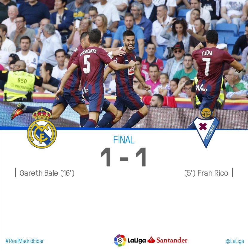 FINAL #RealMadridEibar 1-1

¡Gran encuentro del Eibar para conseguir un punto en el Santiago Bernabéu!