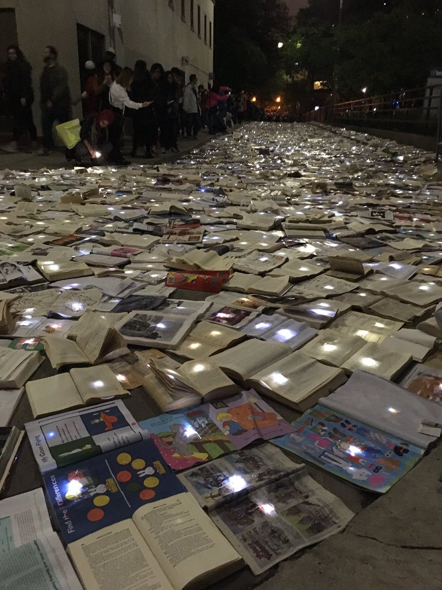 SamDevlinYork's tweet photo. Definitely go check out "Literature vs. Traffic" an astounding spread of lights and books a great photo opportunity. #acnuit16 #tut10 https://t.co/A7ldSreKmo