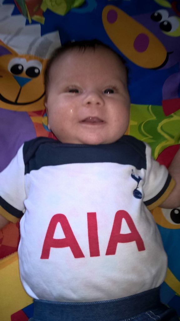 sargered23's tweet photo. Since my princess been born spurs are unbeaten!!! Our good luck charm! COYS https://t.co/tVXQWkkxgY