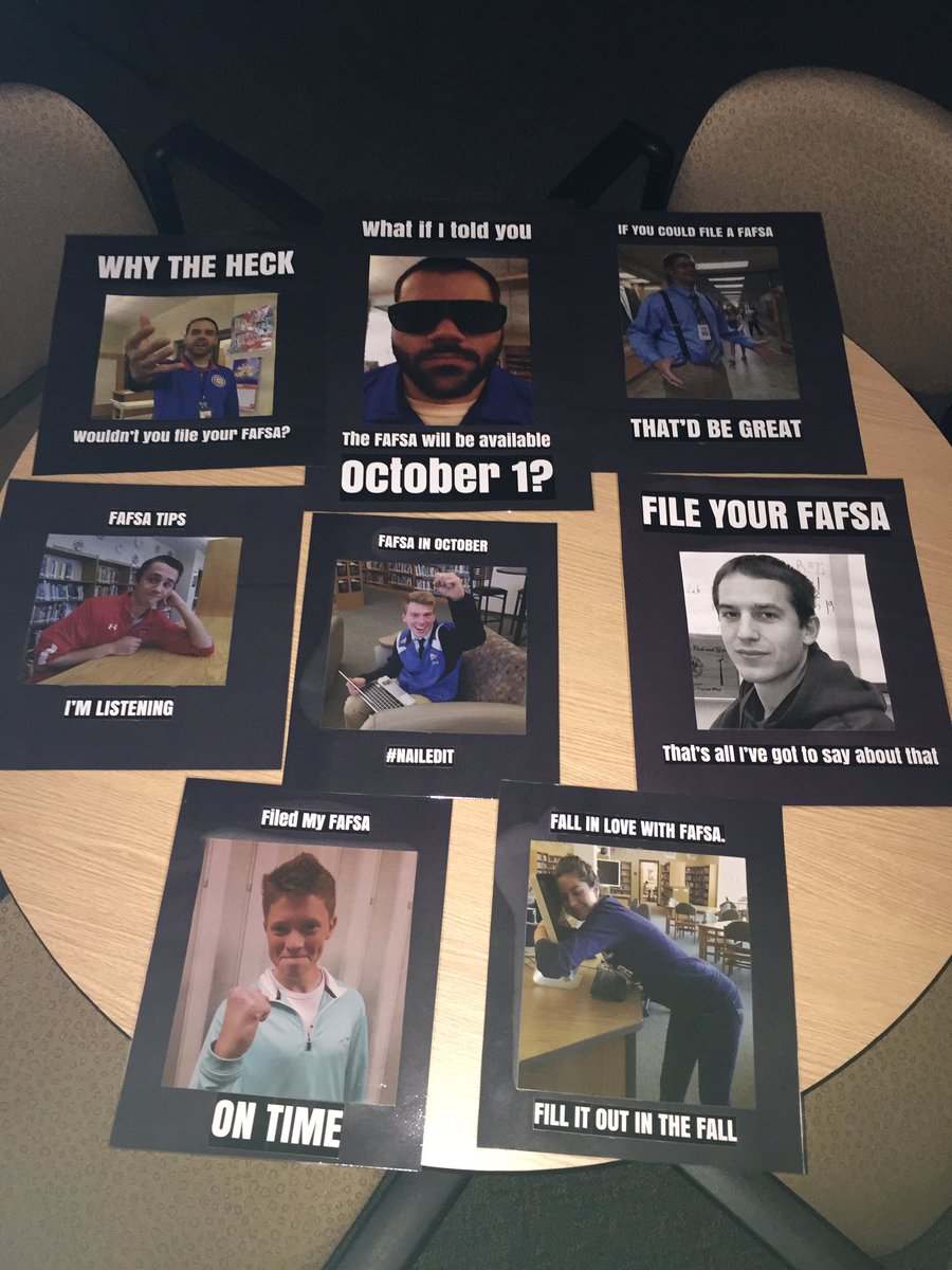 SamLichtenwald's tweet photo. Seniors of @NPHS_Eagles Financial aid night this Thursday at 6:15 in the LMC @npsd1 don't disappoint the meme stars #FileFAFSA https://t.co/inGZWFoVIK