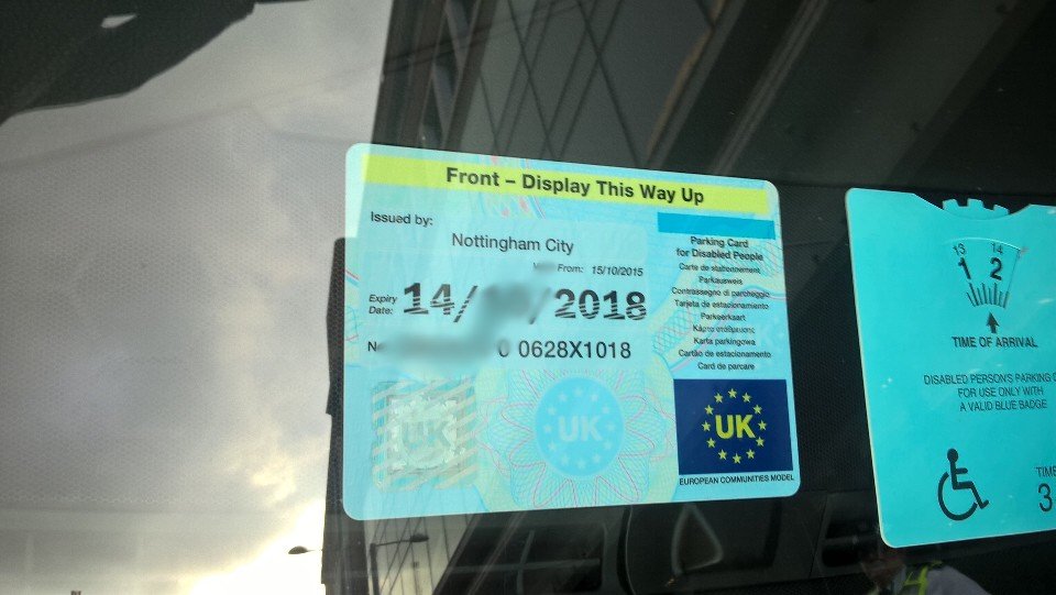 Disabled badge being used while owner is at home so other family members can go to a party #dontcrosstheline