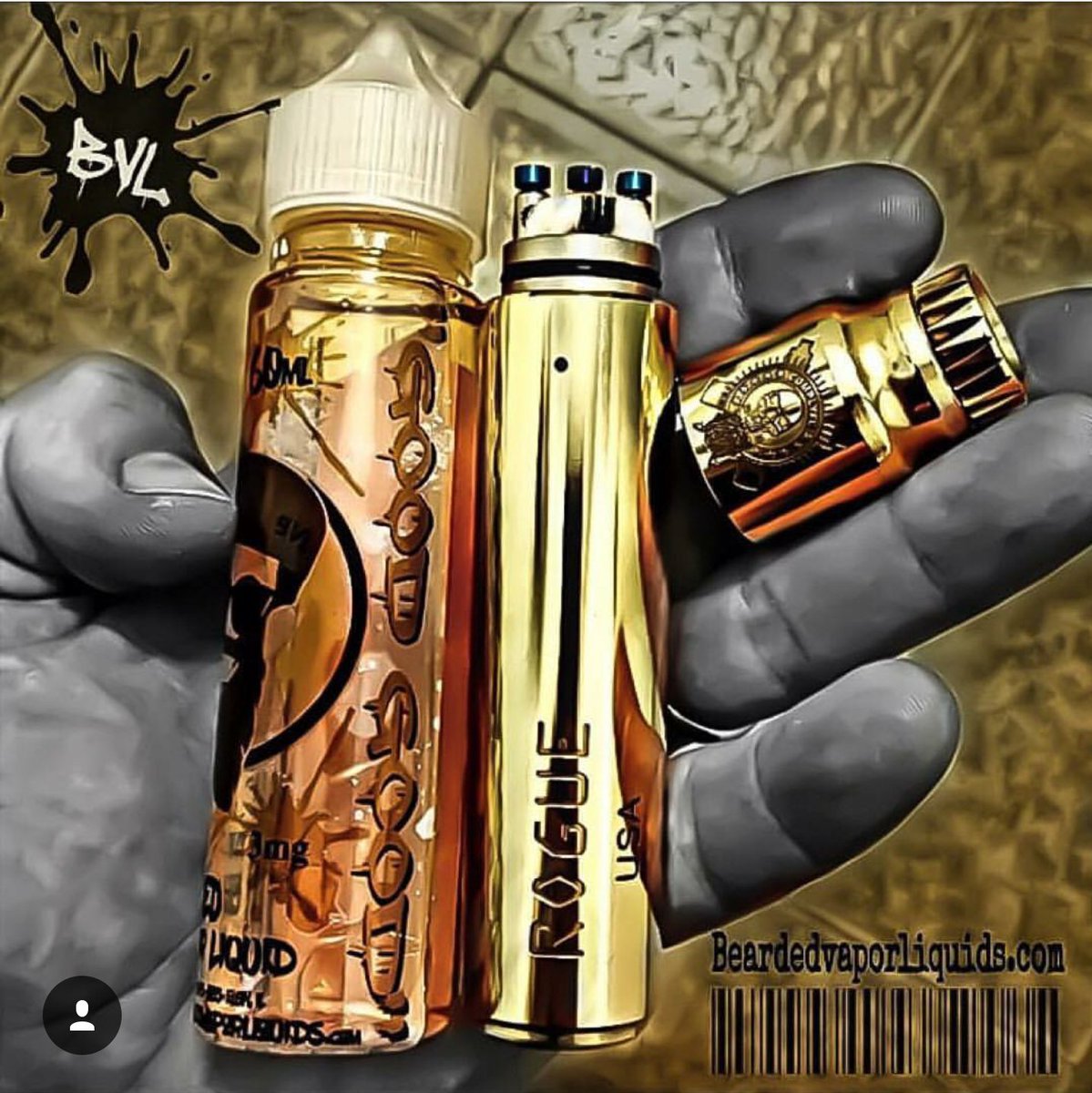 AngelicThanatos's tweet photo. Get on board with that "Good Good" @Bearded_Vapor !!!! #roguemodUSA #Complyfe #battlecapS @Complyfe_tcl https://t.co/pJxA6Sby4Z