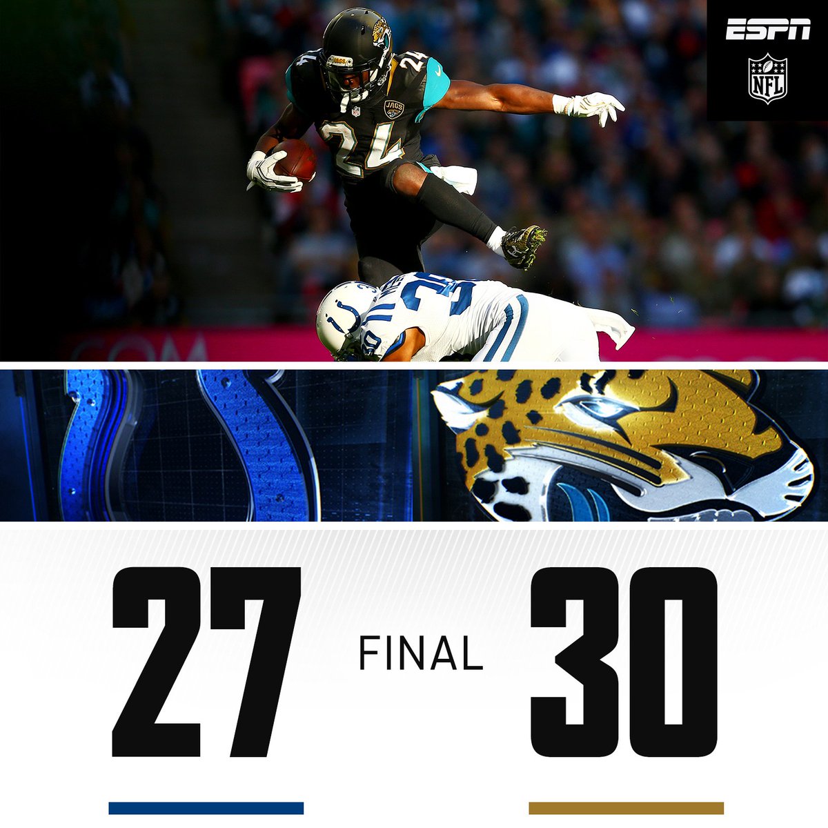 NFL in London Jaguars hold off Colts, 3027