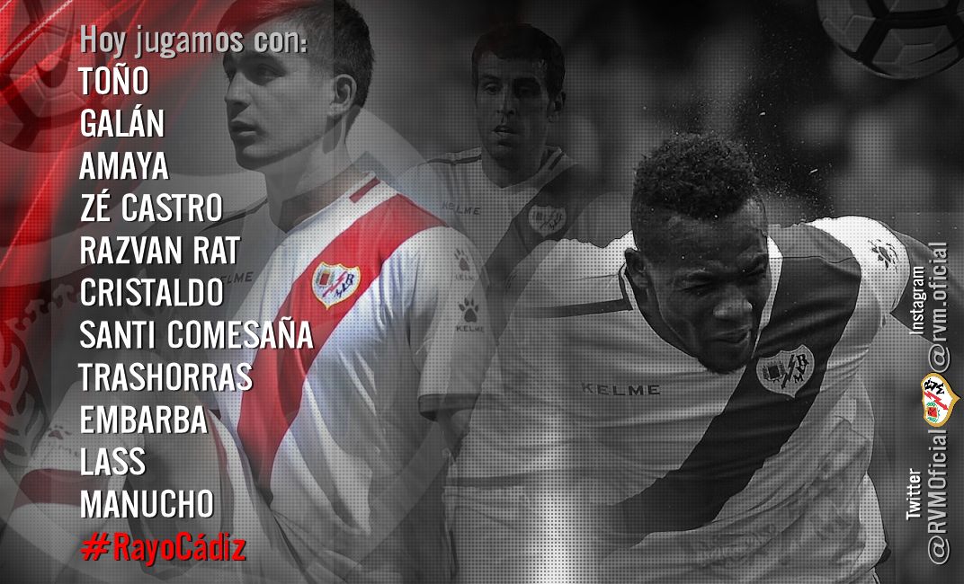 RayoVallecano's tweet photo. Once del @RVMOficial en el #RayoCádiz https://t.co/j3mzk1GbKJ