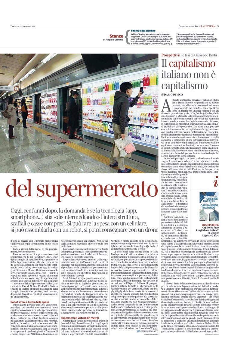 Fine del #supermercato? Virtualizzazione #acquisti,consegne via drone. Un futuro di #consumi senza #relazione? @La_Lettura @massimosideri