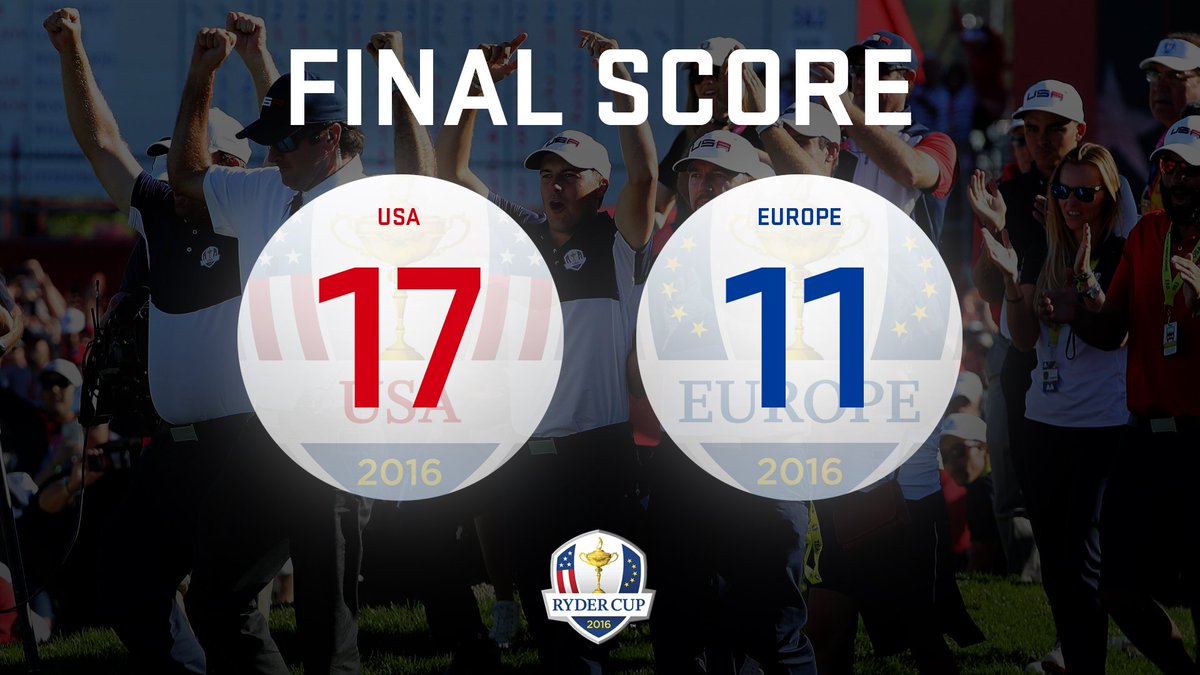PGAAmateurGolf's tweet photo. For the first time since 2008, @RyderCupUSA wins! https://t.co/qfjYoRZgUs
