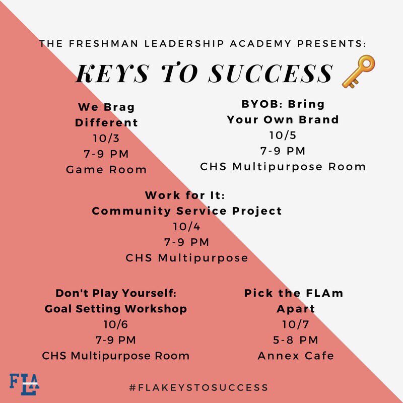 gozeee_'s tweet photo. FLA Presents: Keys to Success Join us 10/3 - 10/7. @leadwithfla #HU20 #FLAKeysToSuccess 🔑 https://t.co/pRvdg9gbGn
