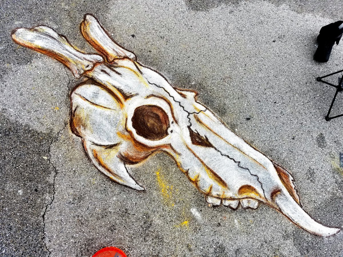 TOV3N's tweet photo. TOVENstreetart at the Madonnari Arts Festival. #streetart #TOVEN #Baltimore #skulls https://t.co/LE2Ot1ZgNe