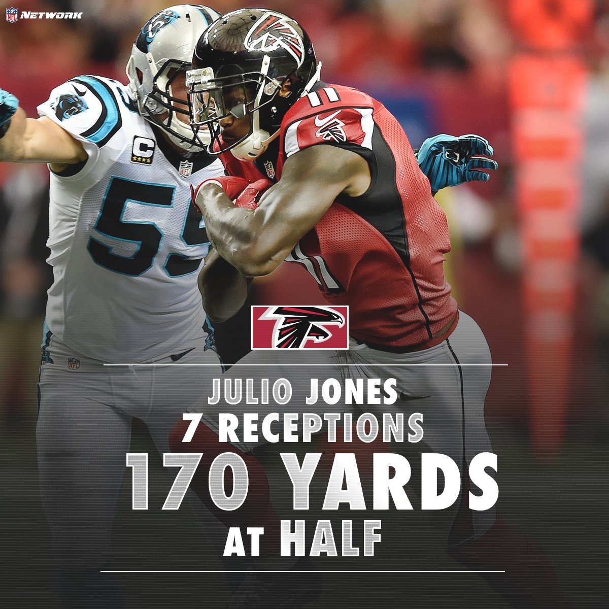 nflnetwork's tweet photo. JULIOOOOOOOOOOOOO! #RiseUp #CARvsATL https://t.co/EQZwzQPzim