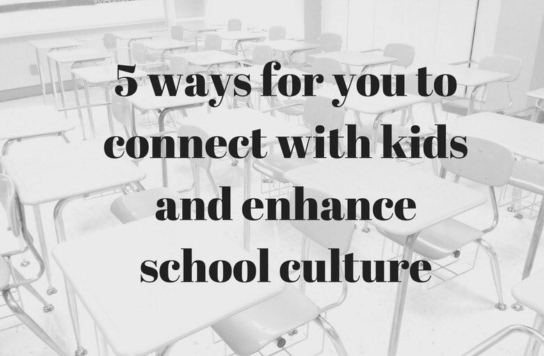 SteeleThoughts's tweet photo. NEW POST: "5 ways to connect with kids and enhance school culture" ... https://t.co/aSHssRBlVl #KidsDeserveIt https://t.co/agD7ON5NWS
