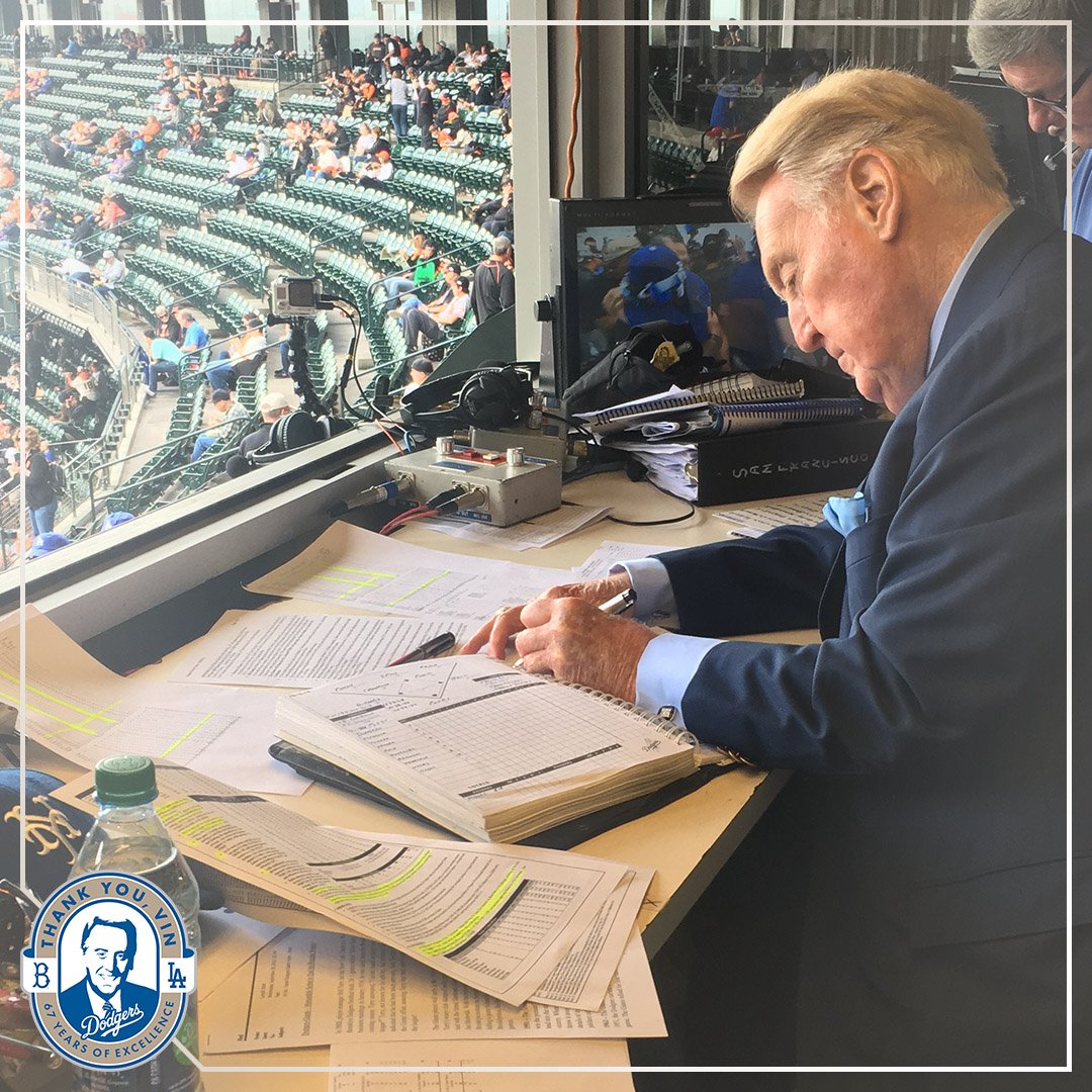 Dodgers's tweet photo. One final time. #ThankYouVin https://t.co/fRj2L7gBpw