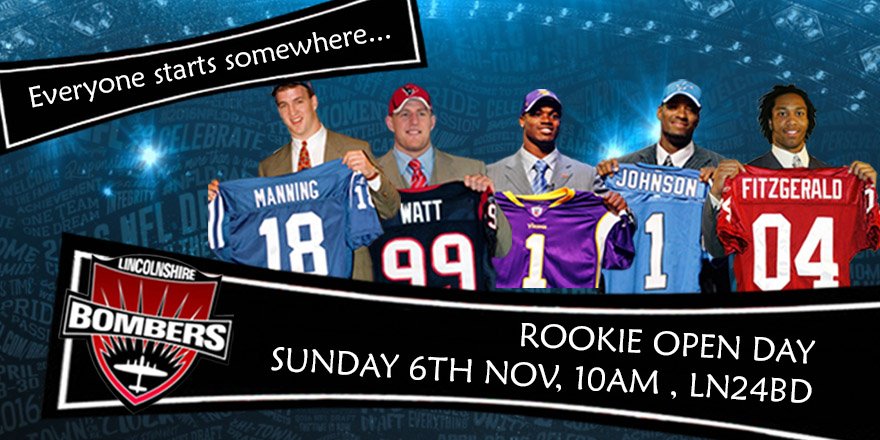 LincsBombersAFC's tweet photo. Enjoying the games today? Get yourself involved and come down to our rookie day on Sunday 6th November in Lincoln! https://t.co/PZcdV4uS70