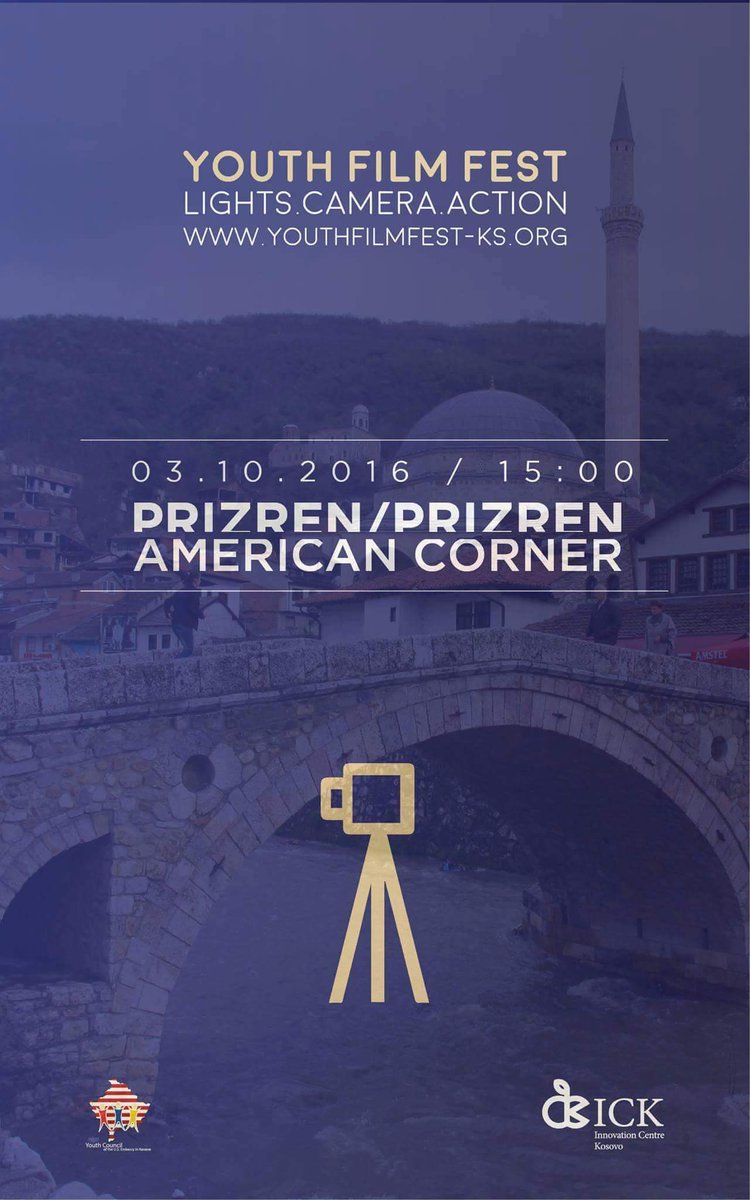 youthfilmfest's tweet photo. Join us at the American Corner Prizren and get to know more about YFF events and applicaton procedures. #YFF2016 https://t.co/PPtITbpJ08