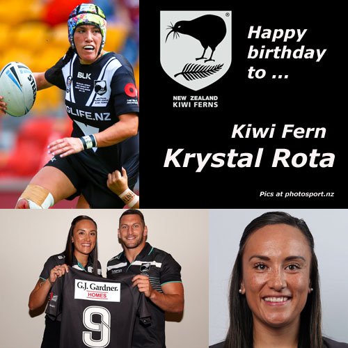NZRugbyLeague's tweet photo. Happy birthday to Kiwi Fern Krystal Rota, tag someone who shares her big day #KFerns https://t.co/AZTSK7jqCb