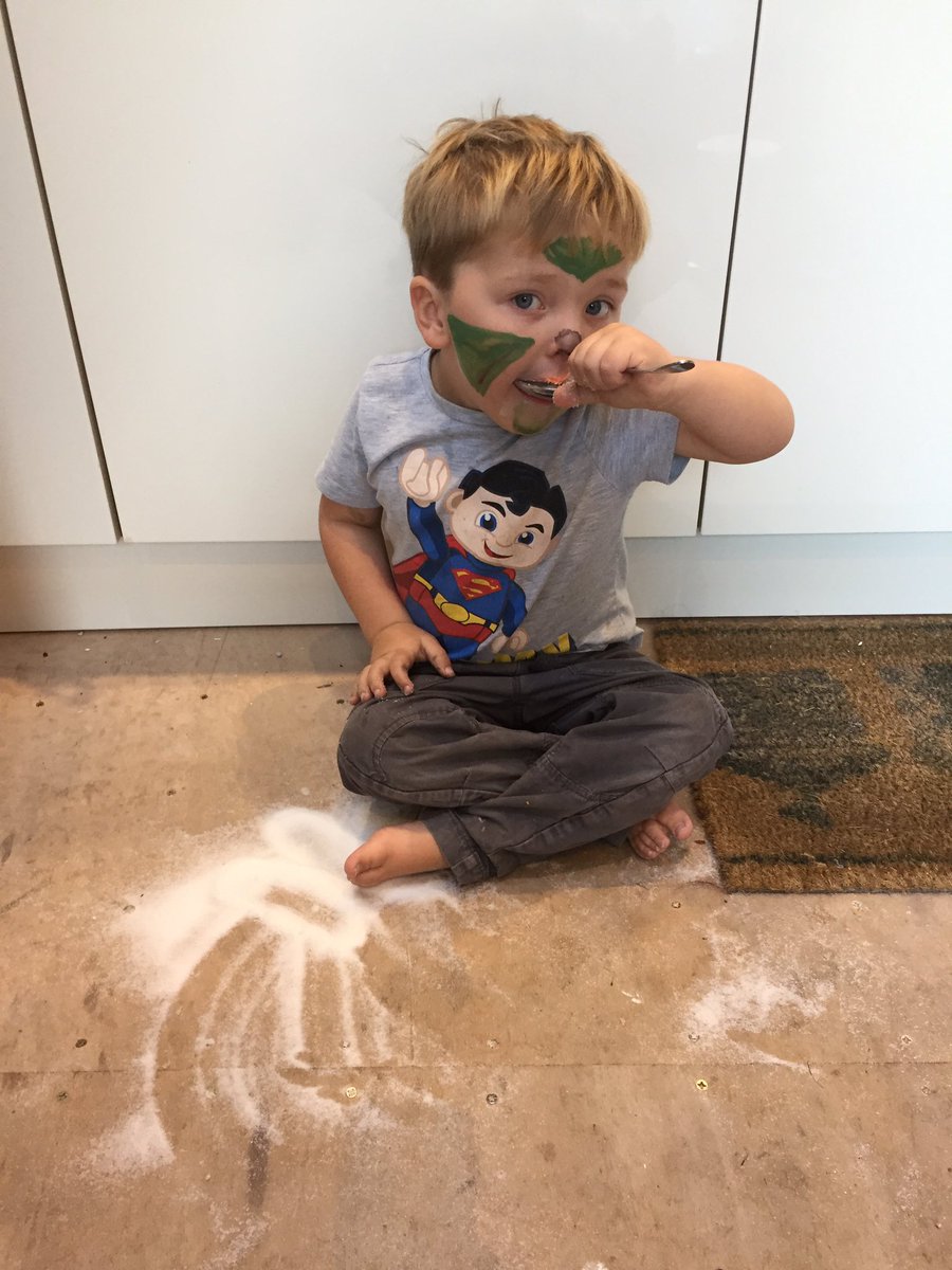 GinFund's tweet photo. Parenting wins of the day: 3yo eating sugar off the uncovered floor/9 & 6yo climbing out of window onto glass roof. https://t.co/MU7LpW864Y
