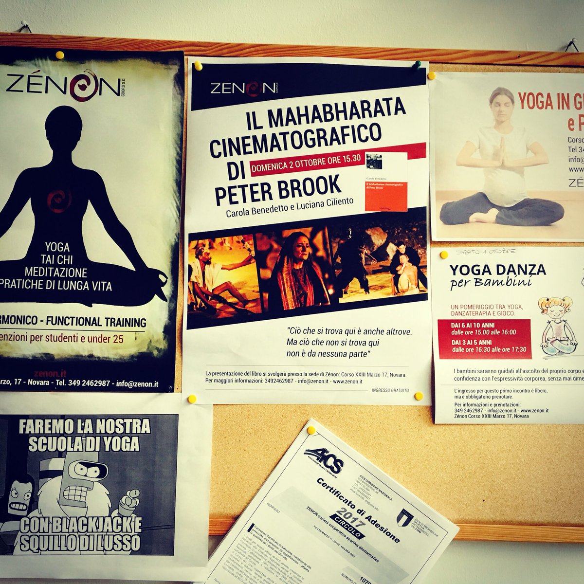 BenedettoCarola's tweet photo. La prima presentazione in un centro #yoga. #centroZenon #novara #ilmahabharatacinematograficodiPeterBrook #india #cinema #peterBrook https://t.co/yxV0OY1j2M