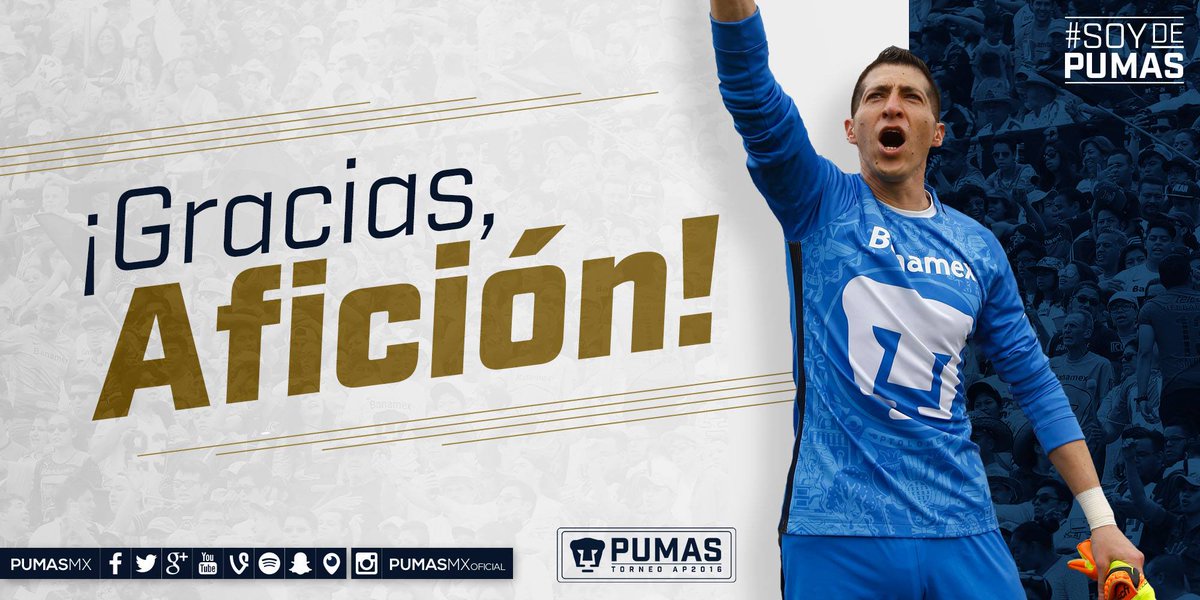 PumasMX's tweet photo. ¡Gracias, auriazules! 
#DomingoLoDejoTodo #TuVidaNoEsUnJuego https://t.co/DtTtYV3TtP