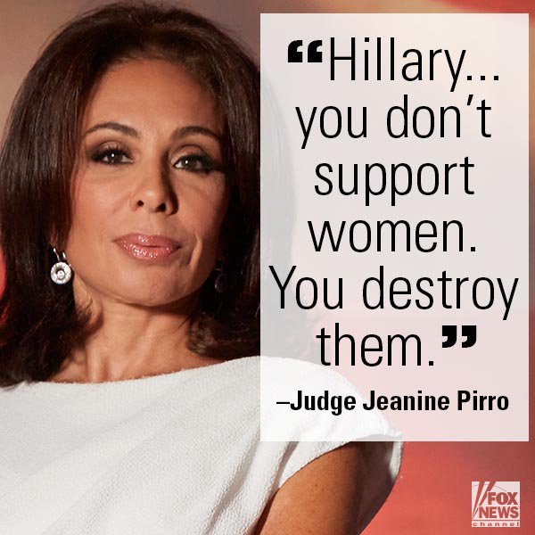 FoxNews's tweet image. In her Opening Statement last night, @JudgeJeanine slammed @HillaryClinton. bit.ly/2dmUyE8