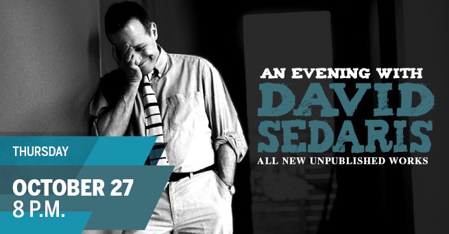 Follow &amp; RT to win tickets to An Evening with David Sedaris at <a href="/IUAuditorium/">iuauditorium</a>!