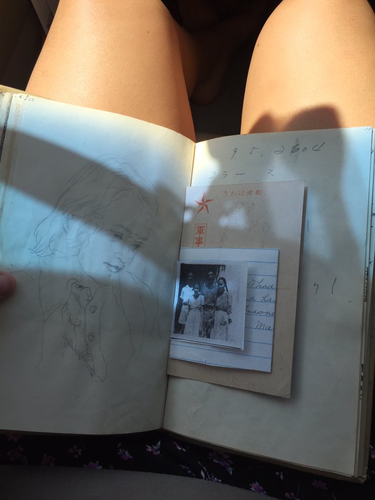samanthajbritt's tweet photo. A woman at my church just gave me her journal between her &amp; her husband when he was stationed in Japan in the 1940s https://t.co/G4KhpQWwRg