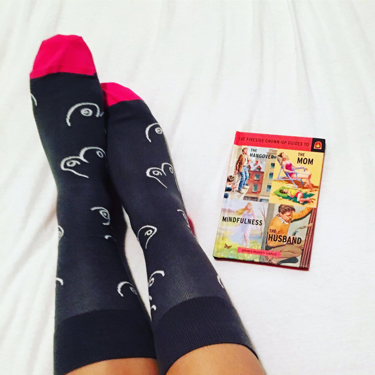 TouchstoneBooks's tweet photo. These boobie socks though 🙌 #socksunday https://t.co/5azCYXGREc https://t.co/FyCCx8xpNW