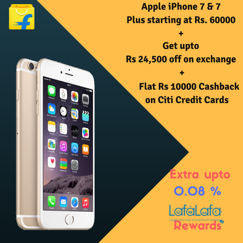 lafalafacom's tweet photo. Apple iPhone 7& 7 Plus starting at Rs 60000+Get upto Rs 24500 off on exchange + Upto 0.08% Rewards from #LafaLafa https://t.co/rm4EAnil4C https://t.co/kMPJMVblLZ