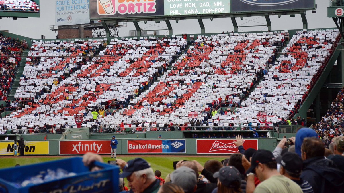RedSox's tweet image. #ThanksPapi in the bleachers during @davidortiz's first at bat. 💪