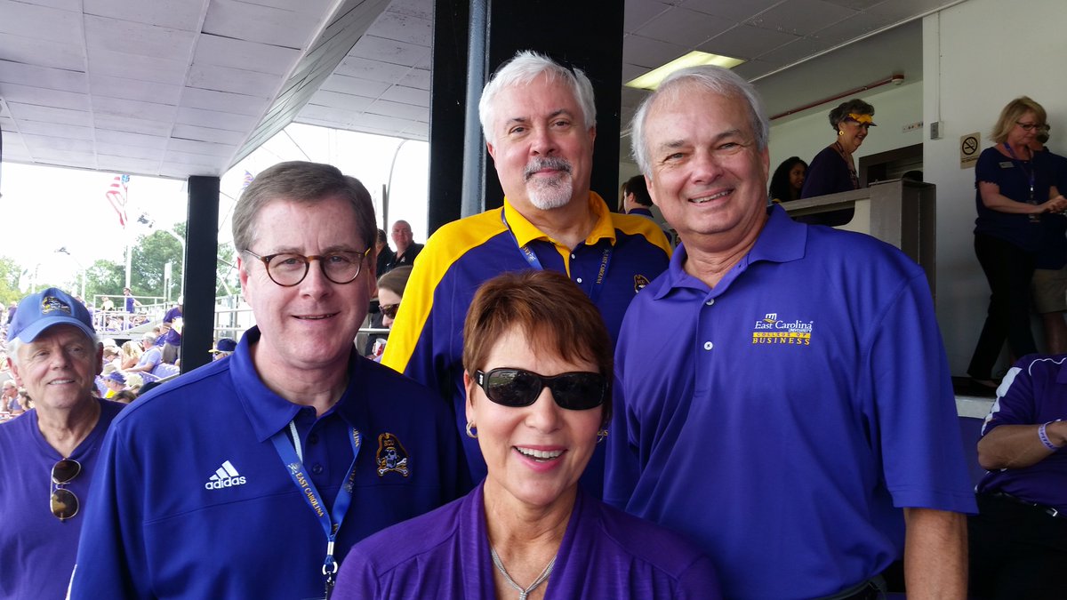 Discussing NCACPA at ECU with Chancellor Staton, V Chancellor Niswander, Business Sch Dean Eakins, and Assoc Dean Westmoreland (not in pic).